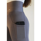 High-Waist Pocket Silicone Knee Tights