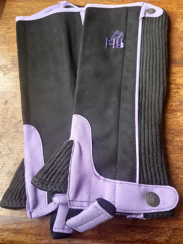 Hy5 Two Tone Amara Half Chaps Black/Purple Size Child - XL